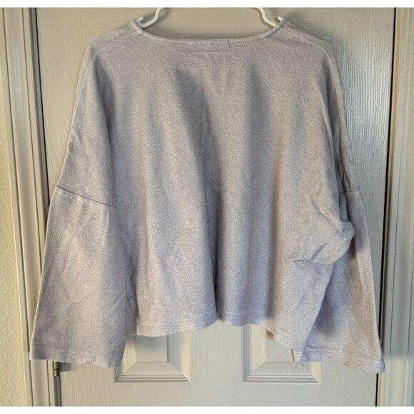 Bryn‎ Walker 3/4 Sleeve Boxy Crop Women's Ivory Top Blouse Scoop Neck Size S /u1 - Picture 6 of 8